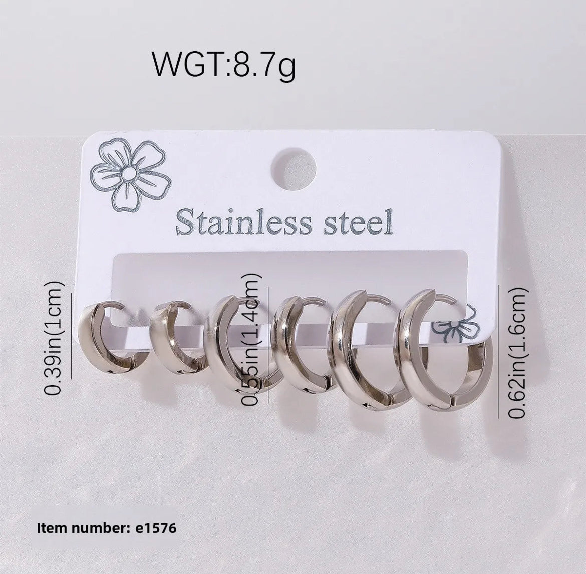 COMBO DE ARGOLLAS CUBANAS SILVER