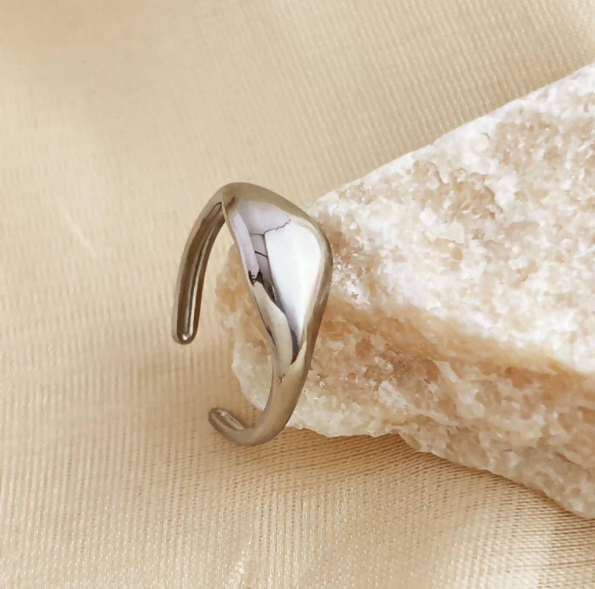 ANILLO FAKE CROISSANT SILVER