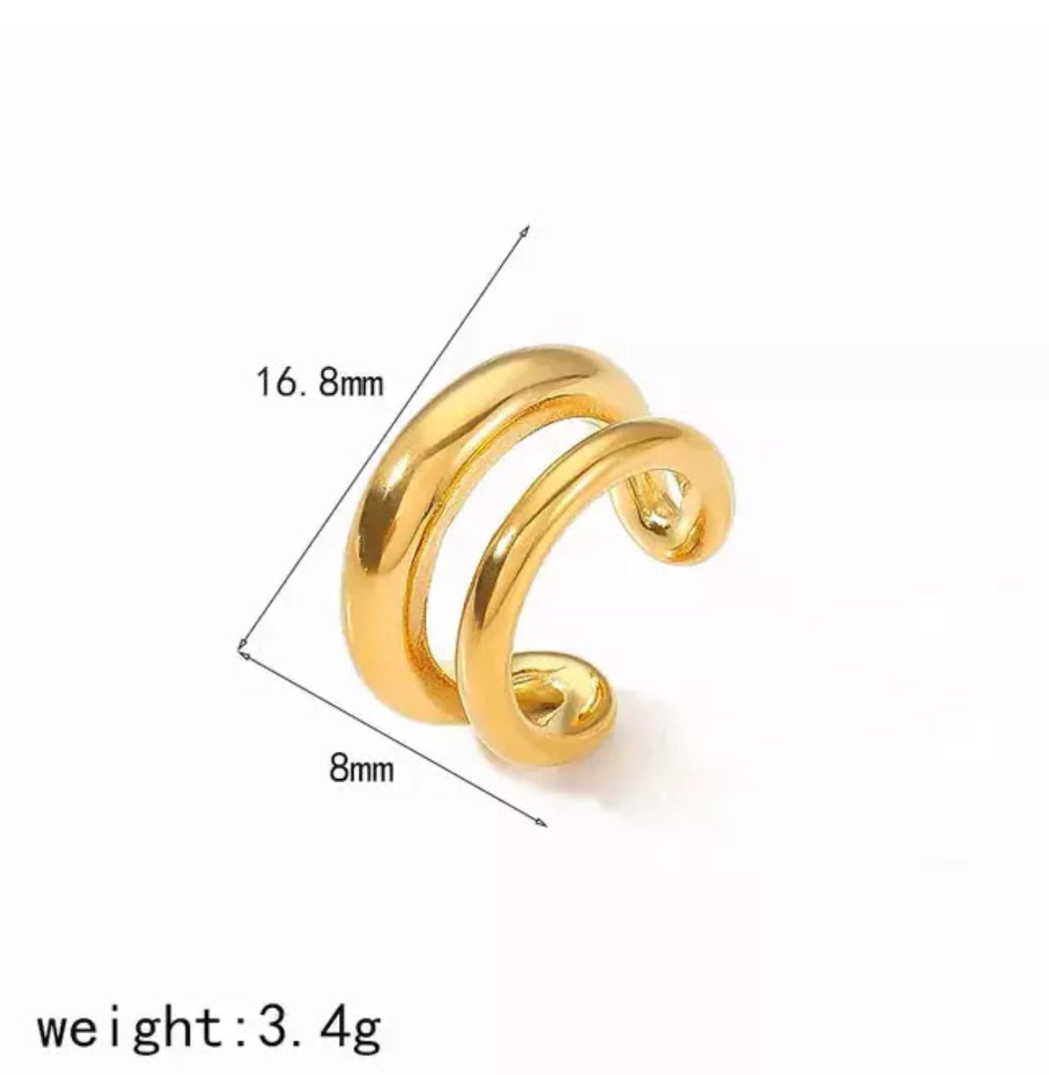 EAR CUFF DOBLE GOLD
