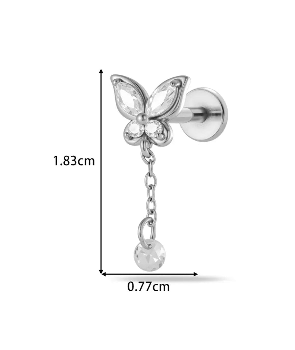 PIERCING MARIPOSA CHARMIE SILVER