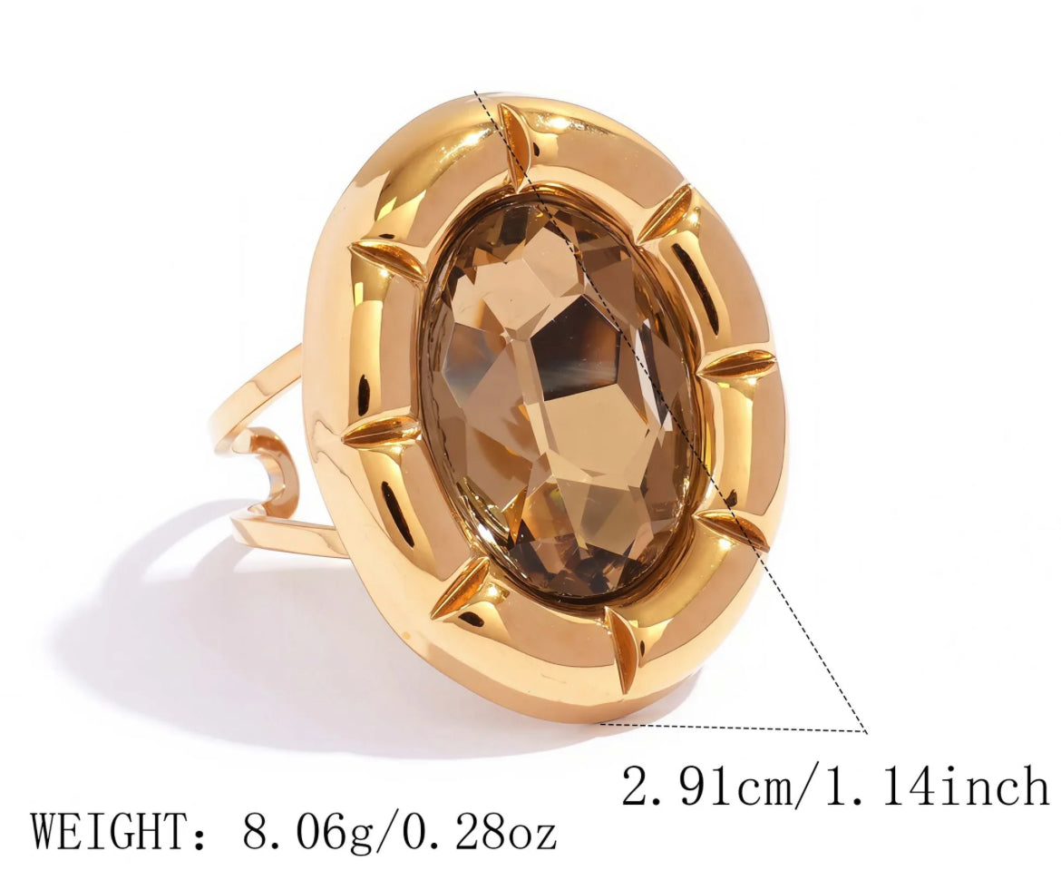 ANILLO OVALON MIEL GOLD