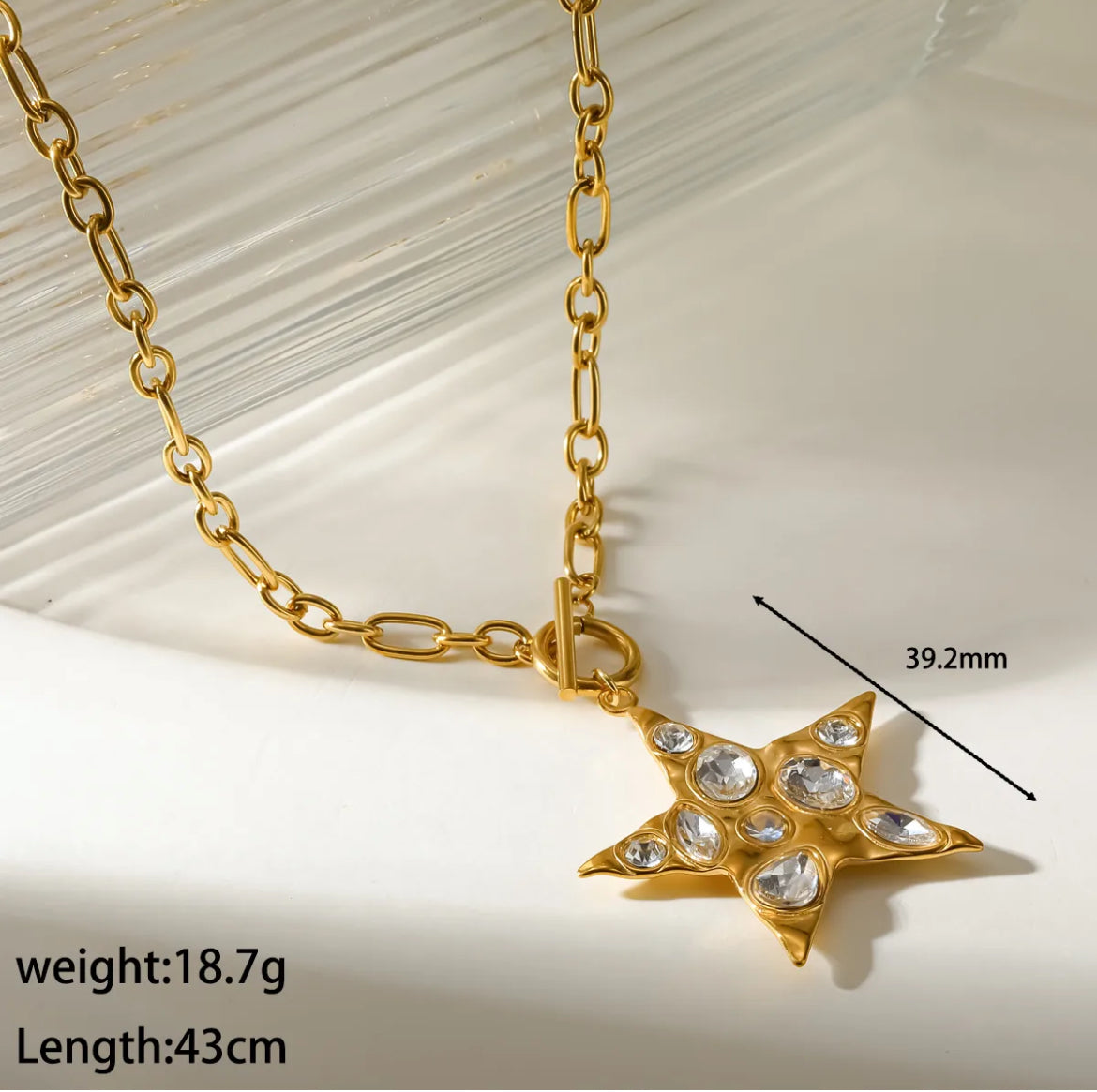 COLLAR CRÁTER ESTRELLA GOLD