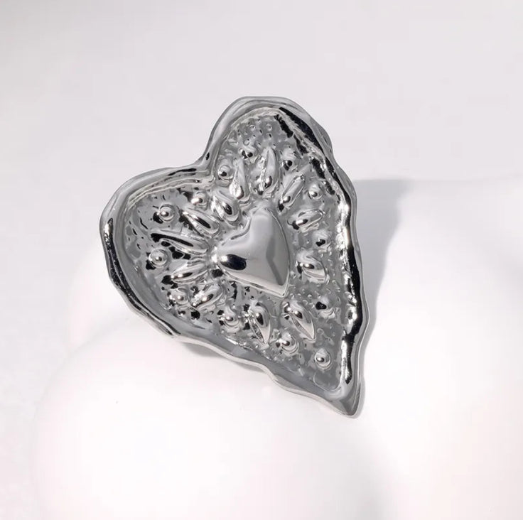 ANILLO HEART RETRO SILVER