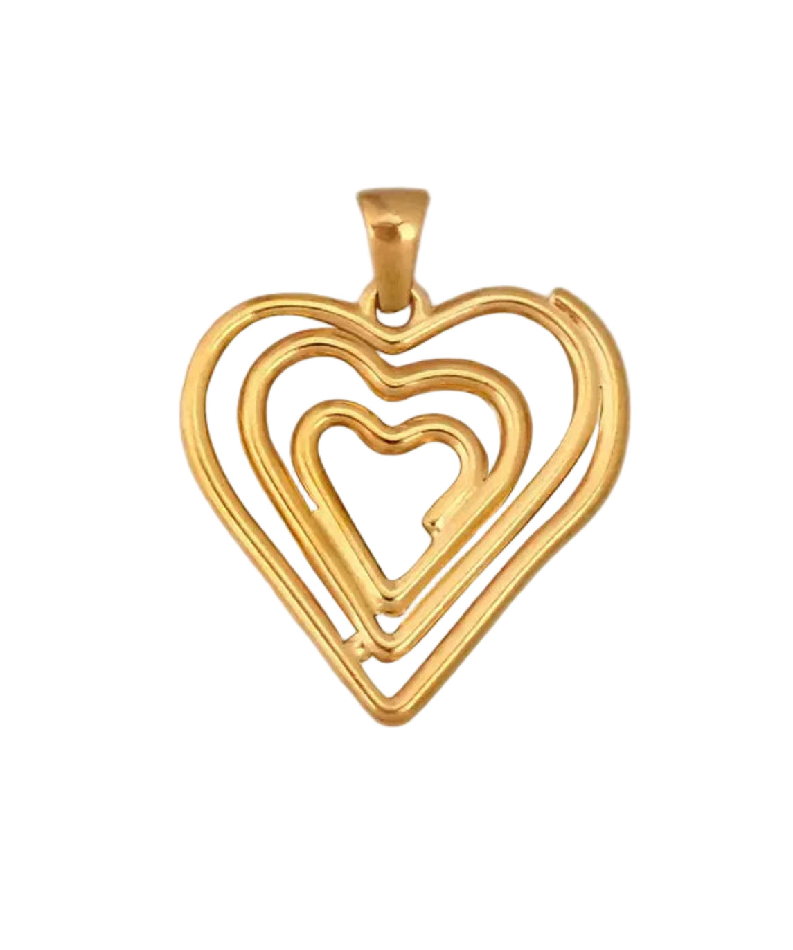 DIJE MEDALLA  CORAZÓN GOLD