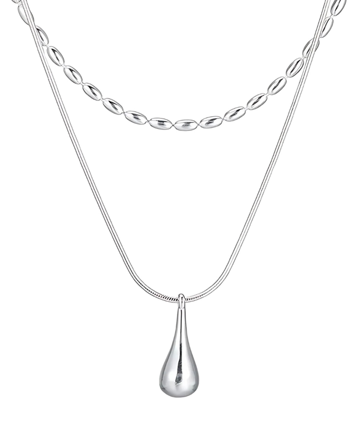 COLLAR DOUBLE BOTTEGA SILVER