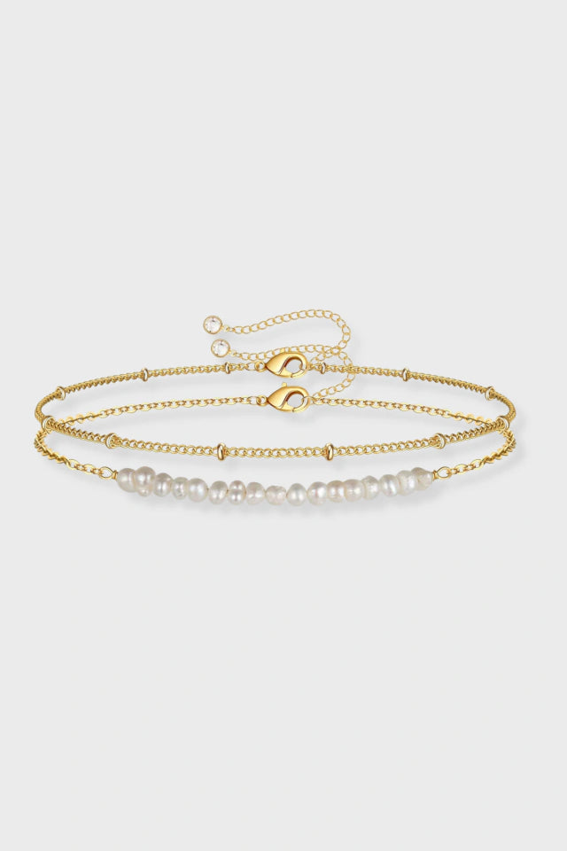 PULSERA DOBLE PERLITA GOLD